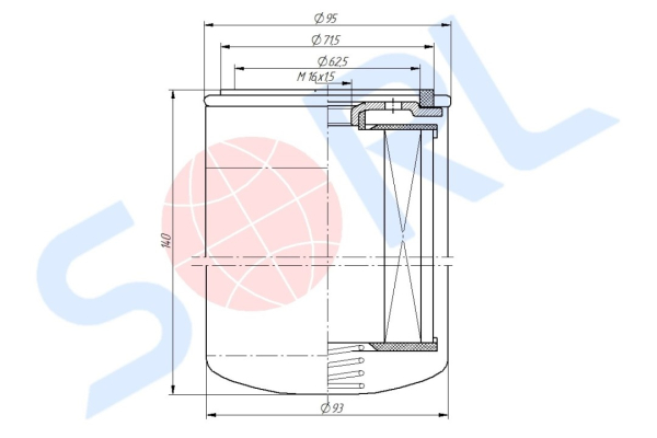 Фильтр топливный M16x1.5 ZETTELMEYER, MERCEDES-BENZ, KHD, LIEBHERR (H17WK02)