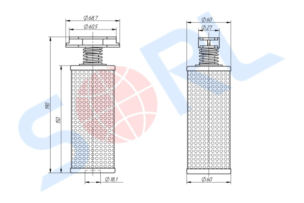 Фильтр масляный элемент ГУР SITRAK, HOWO, FAW (712W47301-0133+001)